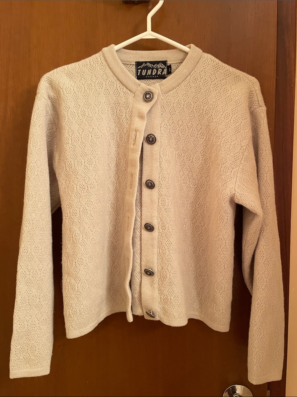 Vintage Tundra Cream Button-Up Knit Cardigan